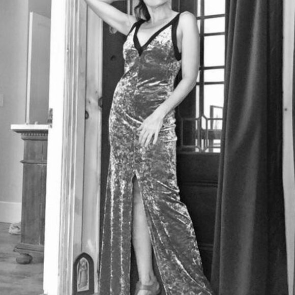 ISO Free People x Lilac Wine Crushed Velvet Maxi Slip Dress Red Size XS - Picture 3 of 5